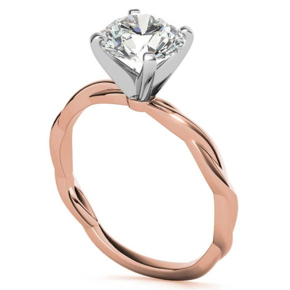 2.0Carat -8.0mm Round Petite Twisted Infinity Moissanite Solitaire Ring - Picture 12 of 16